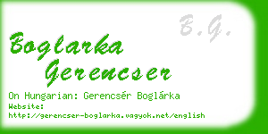 boglarka gerencser business card
