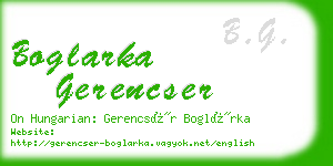 boglarka gerencser business card